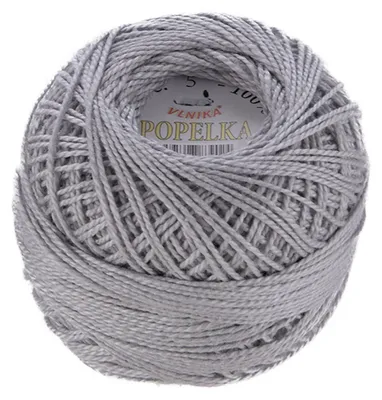 10g Kreuzstickgarn / Häkelgarn Popelka grau