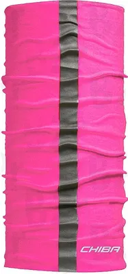 Produktbild von Chiba Multifunktionstuch pink mit zwei Reflektorstreifen für bessere Sichtbarkeit