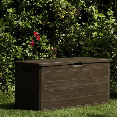 Immagine prodotto di Baule 120x45x56 cassapanca multiuso in resina effetto legno Woody's resina
