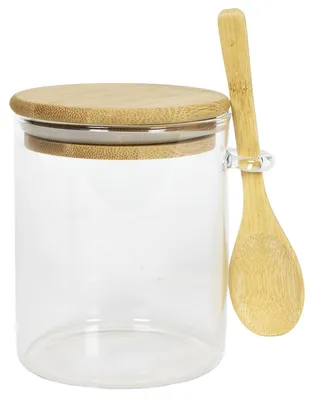 Immagine prodotto di Contenitori in vetro MPLCo con coperchio in bambù e cucchiaio, capacità 400 ml