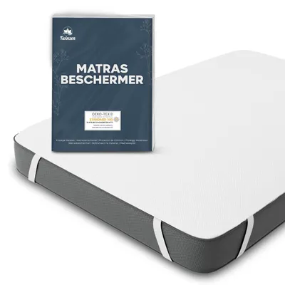 Zdjęcie produktu dla Ochraniacz na materac - Wodoodporny - Oddychająca bawełna - 180 x 200 cm - Z 4 elastycznymi rogami