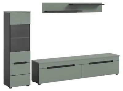 Produktbild von Canu Regal C9 System staubgrün, dunkelgrau.