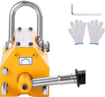 Zdjęcie produktu dla Podnośnik magnetyczny od SucceBuy, siła uciągu 4400 funtów/2000 kg, współczynnik bezpieczeństwa 2,5, neodym i stal, magnes podnoszący ze zwalniaczem, do dużych obciążeń do podnośnika, żurawia warsztatowego, bloku, tablicy, magnes stały