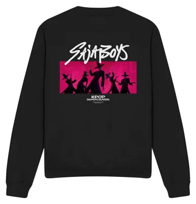 Image de Sweat-shirt unie "Saja Boys" sur le thème des chasseurs de démons de K-Pop, pour hommes et femmes, modèle TV41683 (taille S), couleur noir/rose