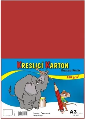 Immagine prodotto di Cartoncino da disegno A3 - 180g/m2, 50 pezzi, rosso