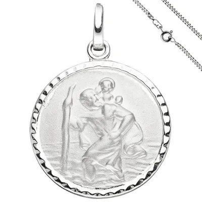Produktbild von JOBO Anhänger Schutzpatron Christopherus 925 Sterling Silber mit Kette 50 cm