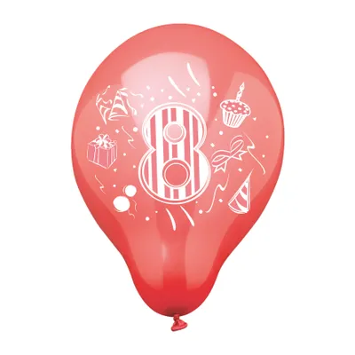 Obrázok produktu pre Papstar Zahlenluftballons Ø 25 cm farbig sortiert Zahl 8