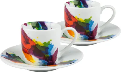 Produktbild von KÖNITZ 2er Geschenkset Espresso 85 ml - On Colour - FLOW aus Porzellan / Designbecher