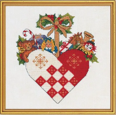 Immagine prodotto di Eva Rosenstand, set per punto croce "Cuore con giocattoli", schema per il conteggio, 25x25cm