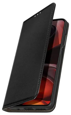 Image de Avizar, étui à rabat avec compartiment pour cartes et support pour Motorola Moto G17, noir