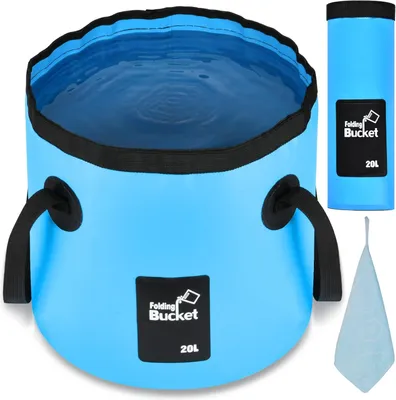 Imagen del producto de Depósito de agua plegable, de 20 litros, ligero, ideal para camping y actividades al aire libre