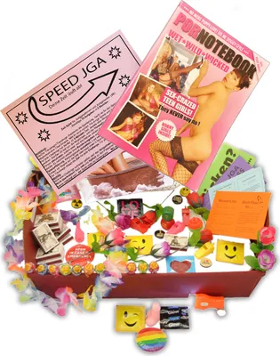 Produktbild von jameitop® Bauchladen (Inhalt) Starter Set + JGA Spiel mit 18 lustigen Aufgaben + 80 Teile JGA Edition Junggesellenabschied Inhalt