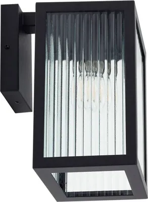 Produktbild von Lindby Außenwandleuchte Bolgar, schwarz, Metall, Glas, 15cm