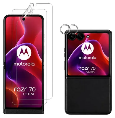 Produktbild von 2X Schutzfolie für Motorola Razr 70 Ultra Display Kamera Hartglas Panerfolie Full 9H