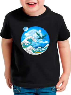 Produktbild von BaumwolleCloud Banshee Wave Kinder T-Shirt navi  science fiction