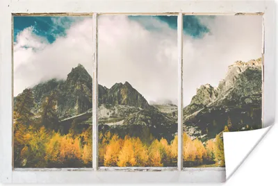 Produktbild von MuchoWow® Poster Aussicht - Baum - Berg 60x40 cm - Schlafzimmerdekoration