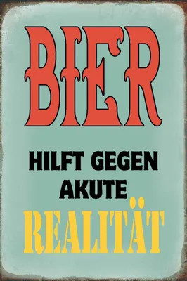 Produktbild von vianmo Holzschild 18x12 cm Bier hilft gegen akute Realität