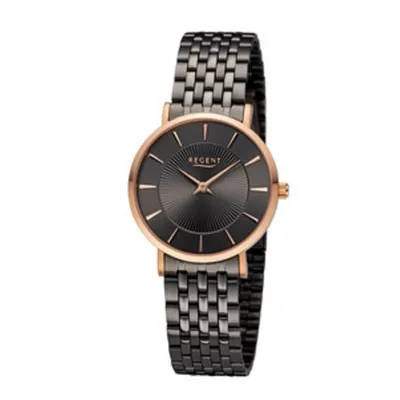 Produktbild von Regent Damen Uhr Metallarmband Metall Armbanduhr Analog schwarz URF1492