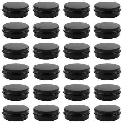 Imagen del producto de Latas de aluminio vacías, redondas, de 30 ml, 24 unidades, con tapa roscada, para cosméticos