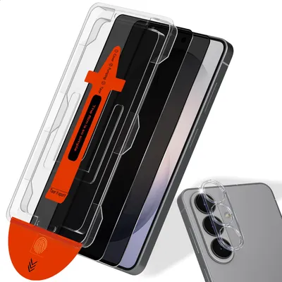 Zdjęcie produktu dla 2-pak Samsung S26 Szkło ochronne na ekran Privacy & 1-pak ochrona obiektywu - Szkło hartowane | [Automatyczna instalacja] - Bez bąbelków