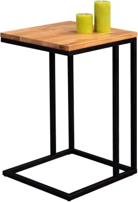 Image de Table d'appoint Nick en brun, noir - chêne sauvage/métal - 38 x 43 x 63 cm