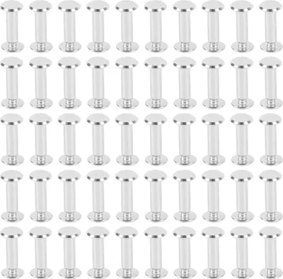 Produktbild von 50 Sets Nieten und Schrauben M4 5x15x9.5mm Edelstahl flacher runder Kopf Nieten