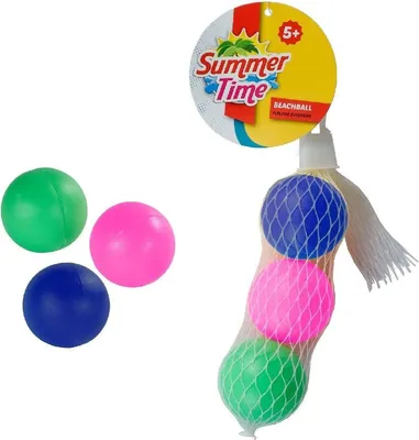 Produktbild von Summertime Beachball Bäll. 3st, Kunststoff, Mehrfarbig