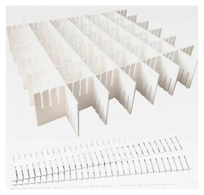 Produktbild von Schubladenteiler 8 Stück Verstellbar Weiß für Schrank Unterwäsche Socken DIY Schreibtisch Organizer