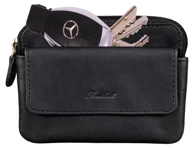 Produktbild von Benthill Schlüsseltasche Leder | Schlüsselbörse mit Münzfach| Kleines Schlüsseletui mit Kartenfach | Echt Leder Schüssel-Etui