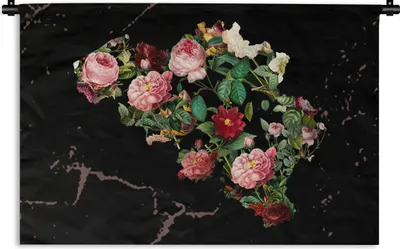 Produktbild von MuchoWow® Wandteppich Wandbehang Karte - Belgien - Blumen 90x60 cm Tapisserie Dekoration Wandtuch - Wandskulpturen - Bildteppich