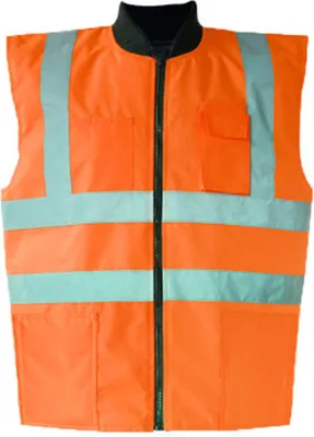 Produktbild von Korntex KXTABW | Herren Hi-Viz Reversible Bodywarmer EN ISO 20471 - Farbe: Signal Orange - Größe: L