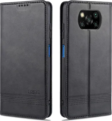 Immagine prodotto di LaimTop Custodia in pelle per Xiaomi Poco X3, Flip Cover Wallet Case Chiusura magnetica Stand Custodia protettiva per Xiaomi Poco X3 NFC / X3 Pro Nero