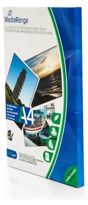 Produktbild von MediaRange MRINK111, Matte, 140 g/m², Tintenstrahl, A4, Weiß, 100 Blätter