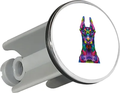 Produktbild von Huuraa Waschbeckenstöpsel Doberman Colorful 4cm höhenverstellbar Abflussstopfen Geschenkidee