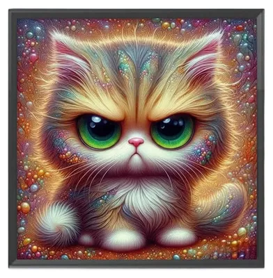 5D Diamond Painting Set Katze, DIY-Bastelset für Erwachsene, Wanddeko
