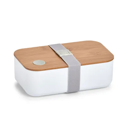 Obrázek produktu pro Zeller Obědový box plast bambus bílý 19,3 x 11,8 x 6,8 cm