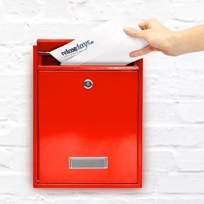 Produktbild von Famanu Wandbriefkasten Modernes Design - Rot