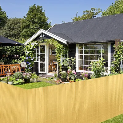 Produktbild von YZNAHRE PVC Sichtschutzmatte 160x500cm Balkon Sichtschutz Zaun mit Kabelbindern Sichtschutzzaun Balkonsichtschutz Windschutz ohne Bohren für Garten Terrasse, Bambus
