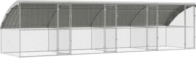 Obrázek produktu pro vidaXL Klec pro slepice, 4 ks, stříbrná, 800 x 200 x 200 cm, pozinkovaná ocel