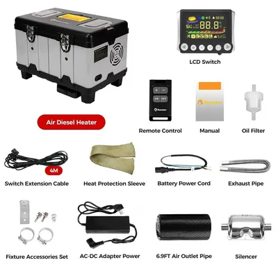 Image de Chauffage diesel mobile – puissant chauffage d'appoint pour camping-cars et camions – 8 kW avec réservoir de carburant