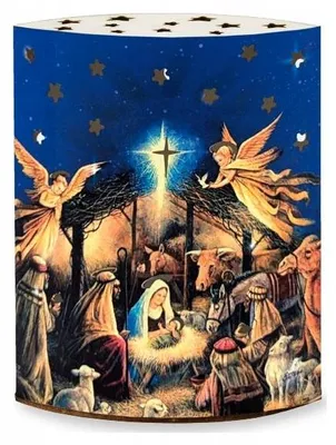 Produktbild von Estego Weihnachtsdekoration Lampenfigur Krippe 14x18 cm