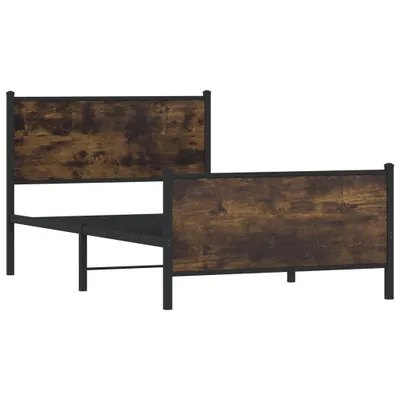Produktbild von Metallbett ohne Matratze Räuchereiche 107x203 cm