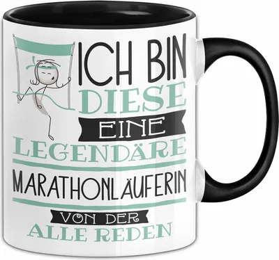 Produktbild von Marathonläuferin Tasse Geschenk Ich Bin Diese Eine Legendäre Marathonläuferin Von Der Alle Reden Geschenkidee Geburtstag Weihnachten (Schwarz)
