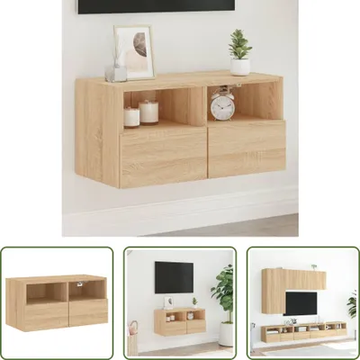 Obrázek produktu pro The Living Store TV nástěnná skříňka Sonoma dub 60x30x30 cm materiál na bázi dřeva