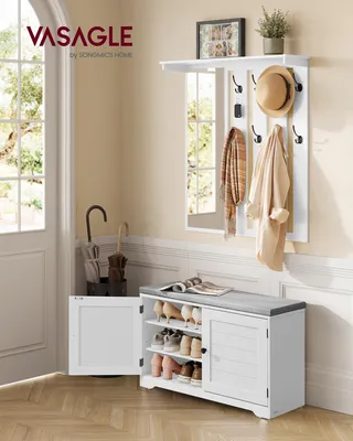 Obrázek produktu pro Sada nástěnného věšáku na boty, věšák se zrcadlem, 8 dvojitých háčků, productTiles.product.images.aiGenerated