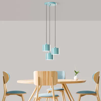 Produktbild von Opviq, Duz - 195Turquoise - 3, Kronleuchter, METALLKÖRPER, Türkis, 110 x 30 x 30 cm