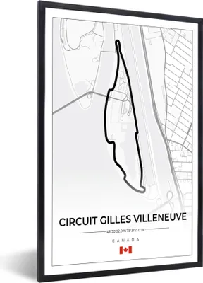 Produktbild von MuchoWow® Gerahmtes Poster Rennsport - Rennstrecke - Circuit Gilles Villeneuve - Rennstrecke - F1 - Kanada - Weiß 60x90 cm - Poster mit Schwarzem Bilderrahmen Wandposter Rahmen Foto Bilder - Kunst