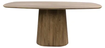 Produktbild von Villa Möbel Esstisch Wave dänisch oval aus Mangoholz 180 x 90 cm mit Zentralgestell