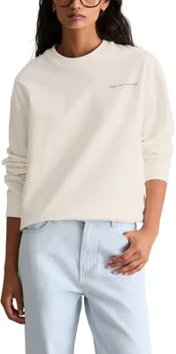 Produktbild von Marc OߴPolo Denim Damen Sweatshirt mit Rückenprint Oversized Fit, Weiß (Silky Wh