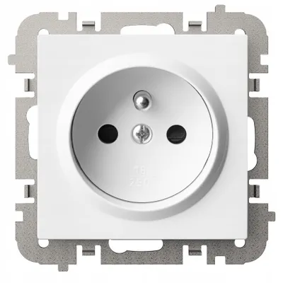 Image de Prise électrique murale Elektro-Plast Nasielsk blanc 4133-10